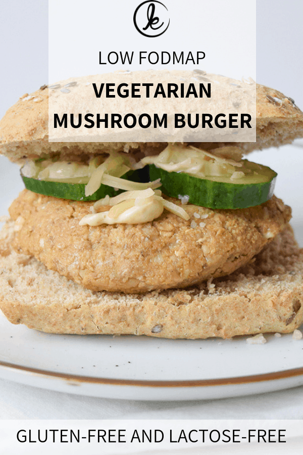 Low FODMAP mushroom burger (vegetarian and gluten-free)