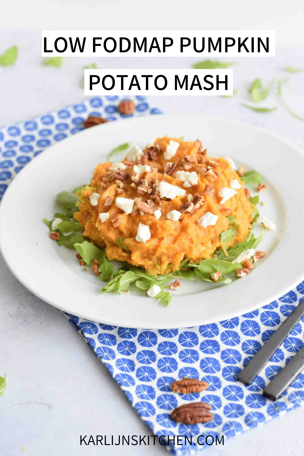 Low FODMAP pumpkin potato mash with goat cheese | Karlijn's Kitchen